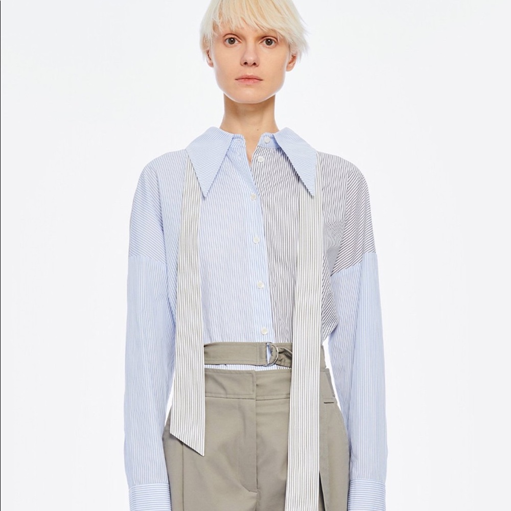 Tibi Collage Stripe Shirting Shirt